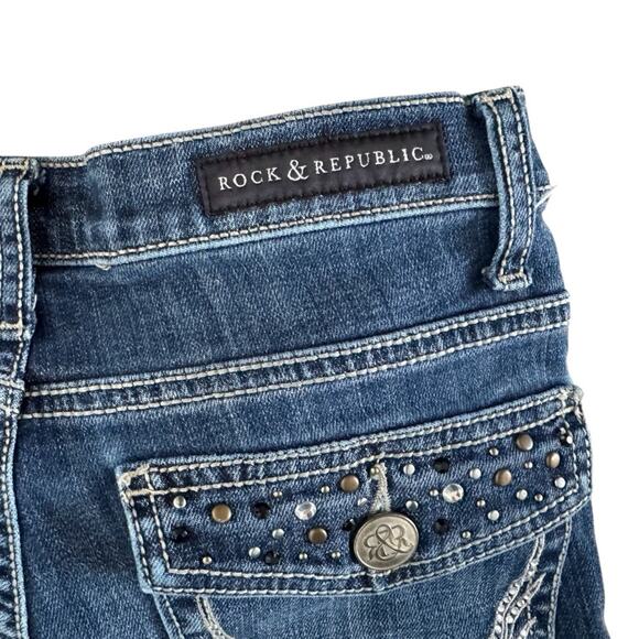 Rock & Republic Kasandra Jeans women sz 4 embellished Bootcut Moto Boho Edgy - Picture 12 of 13